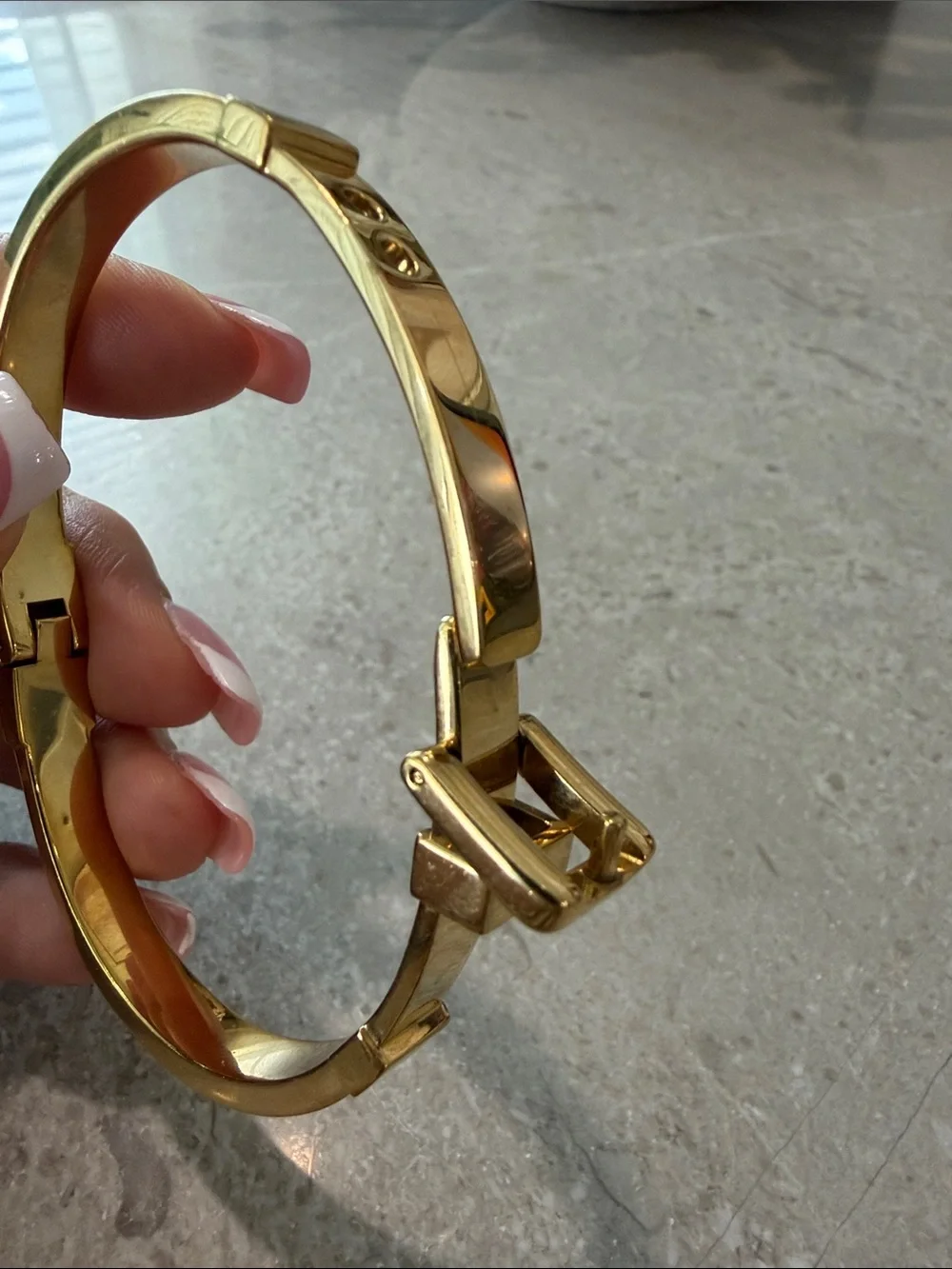Michael Kors Gold and Turquoise Buckle Bracelet